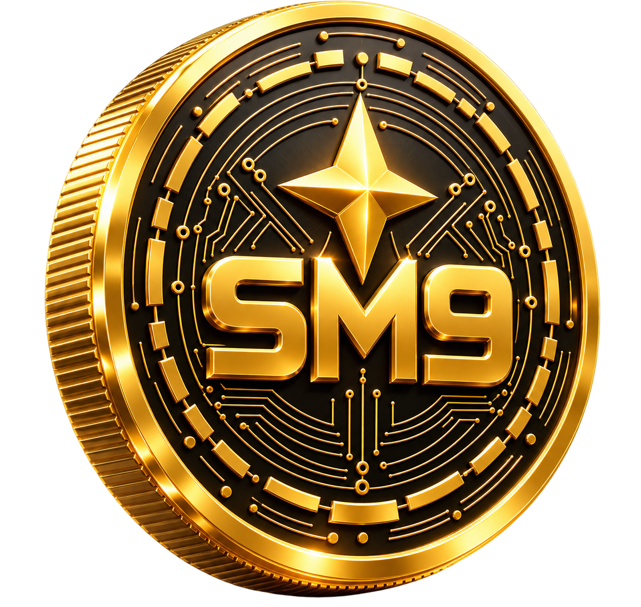 Original gold SM9 coin artwork supplied by the project